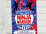 American Ninja Warrior Birthday Invitation Template American Ninja Warrior Invitation Anw Birthday Party