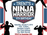 American Ninja Warrior Birthday Invitation Template Ninja Warrior Birthday Party Invitations Custom