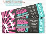 American Ninja Warrior Birthday Invitation Template Printable Girl American Ninja Warrior Inspired Chalkboard