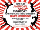 American Ninja Warrior Party Invitations American Ninja Warrior Invitation