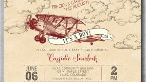 Antique Airplane Baby Shower Invitations Vintage Airplane Baby Shower Invitation Baby Boy Shower