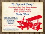 Antique Airplane Baby Shower Invitations Vintage Airplane Customized Baby Shower Invitation Plane Up Up