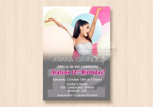 Ariana Grande Birthday Invitations Ariana Grande Birthday Party Invitation Digital File All