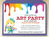 Art Party Invitation Template Art Party Invitation Card Template Printable Kids Painting