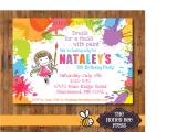Art Party Invitation Template Art Party Invitation Dress for A Mess Splatter Paint