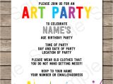 Art Party Invitation Template Art Party Invitations Template Art Party Invitations