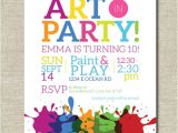 Art themed Birthday Party Invitation Wording Art Party Invitation Painting Party Art Birthday Party