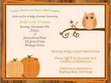 Autumn themed Baby Shower Invitations Owl Autumn Baby Shower Invitations Fall Pumpkin theme