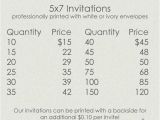 Average Cost Of Printing Wedding Invitations Printed Invitations Printing Prices Printed 5×7 by sosweddings