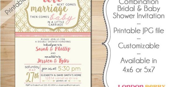 Baby and Bridal Shower Combined Invitations Bination Bridal & Baby Shower Invitation