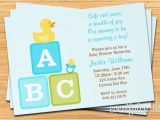 Baby Block Shower Invitations Boy Baby Shower Invitation Abc Blocks Duckie and Pacifier