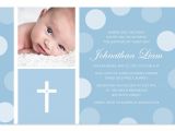 Baby Boy Baptism Invites Blue Baby Boy Baptism Christening Invitation by