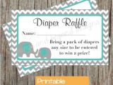 Baby Boy Shower Invitations with Diaper Raffle Diaper Raffle Tickets Baby Shower Aqua Grey Chevron