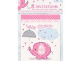 Baby Shower Invitations Elephant Pink Elephant Baby Shower Invitations 8ct