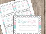 Baby Shower Invitations with Diaper Raffle Diaper Raffle Pink and Blue Gender Reveal "diaper Raffle