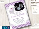 Baby Shower Invitations with sonogram Picture Girl Elephant Ultrasound Baby Shower Invitation for