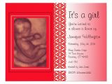 Baby Shower Invitations with Ultrasound Picture Baby Shower Invitation Red Ultrasound