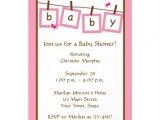 Baby Shower Invite Text Baby Text Clothesline Baby Shower Invitation 5" X 7