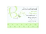 Baby Shower Invite Text Baby Text Green Baby Shower Invitation