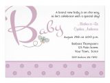 Baby Shower Invite Text Baby Text Purple Baby Shower Invitation