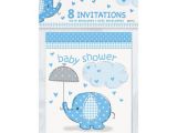 Baby Shower Invites Walmart Blue Elephant Baby Shower Invitations 8pk Walmart