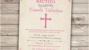 Baptism Invitations In Spanish Template Spanish Printable Baptism Christening Invitations Burlap