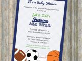 Basketball themed Baby Shower Invitations Baby Boy Shower Invitations All Star Invite Sports themed