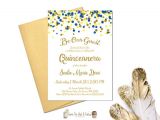 Beauty and the Beast Quinceanera Invitations Beauty and the Beast Quinceanera Invitation Blue Yellow Gold