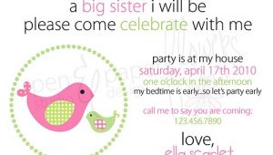 Big Sister Baby Shower Invitations Pen Paper Flowers My Shoppe Big Sister Invites