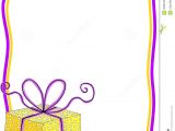 Birthday Invitation Frames and Borders Gift Box Invitation Card with Frame Stock Illustration