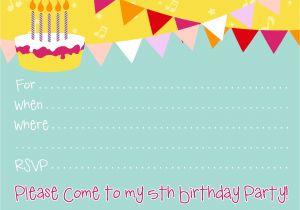 Birthday Invitation Template Download Free Birthday Party Invitations for Girl Free Printable