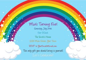 Birthday Invitation Template Rainbow 40th Birthday Ideas Rainbow Birthday Invitation Templates