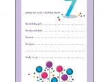 Birthday Invitation Wording for 7 Year Old Boy 10 Childrens Birthday Party Invitations 7 Years Old Girl