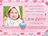 Birthday Invitation Wordings for 1 Year Old Sweet Cupcake Birthday Invitation Cute Polka Dots 1 Year