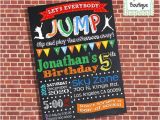 Birthday Party Invitation Template Trampoline Trampoline Birthday Party Invitation Jump Invite Chalkboard