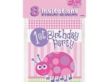 Birthday Party Invitations at Walmart First Birthday Ladybug Invitations 8pk Walmart