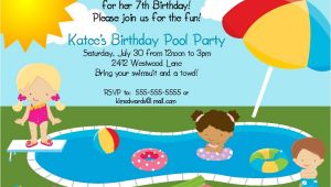Birthday Pool Party Invitation Wording Bear River Greetings Pool Party Birthday Invitation
