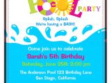 Birthday Pool Party Invitation Wording Birthday Pool Party Invitations