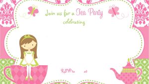 Birthday Tea Party Invitations Free Free Printable Tea Party Invitation Template for Girl