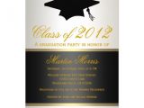 Black and Gold Graduation Party Invitations Black and Gold Graduation Invitation Zazzle