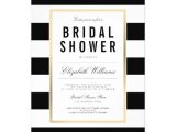 Black White and Gold Bridal Shower Invitations Chic Black White Striped Gold Bridal Shower Invite