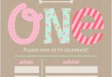 Blank 1st Birthday Invitation Template Pink and Mint First Birthday Fill In the Blank Invitation