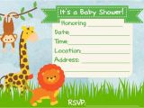 Blank Safari Baby Shower Invitations Baby Shower Invitation Jungle theme