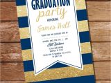 Blue and Gold Graduation Invitations Navy Blue and Gold Graduation Invitation Sunshine Parties