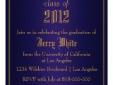 Blue and Gold Graduation Invitations Personalized Blue Gold Invitations Custominvitations4u Com