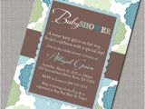 Blue Green Brown Baby Shower Invitations Green Blue and Brown Boy Baby Shower by Alittletreasure On