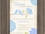 Bluebird Wedding Invitations Love Birds Bridal Shower Invitation Blue Bird Bridal