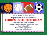 Boys Sports Birthday Invitations Free Printable Sport themed Birthday Invitation Card for