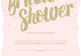 Bridal Shower Email Invitations Free Pink and Gold Glitter Bridal Shower Invitation