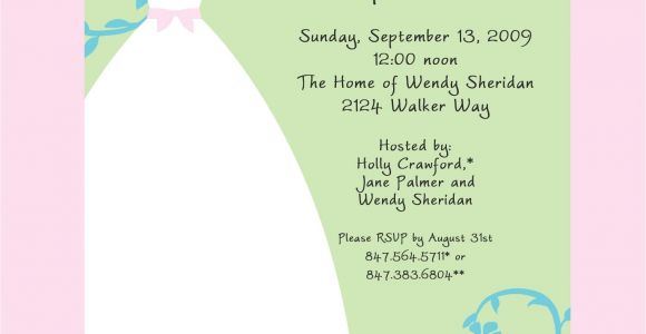 Bridal Shower Invitation format Bridal Shower Bridal Shower Invitation Wording Card